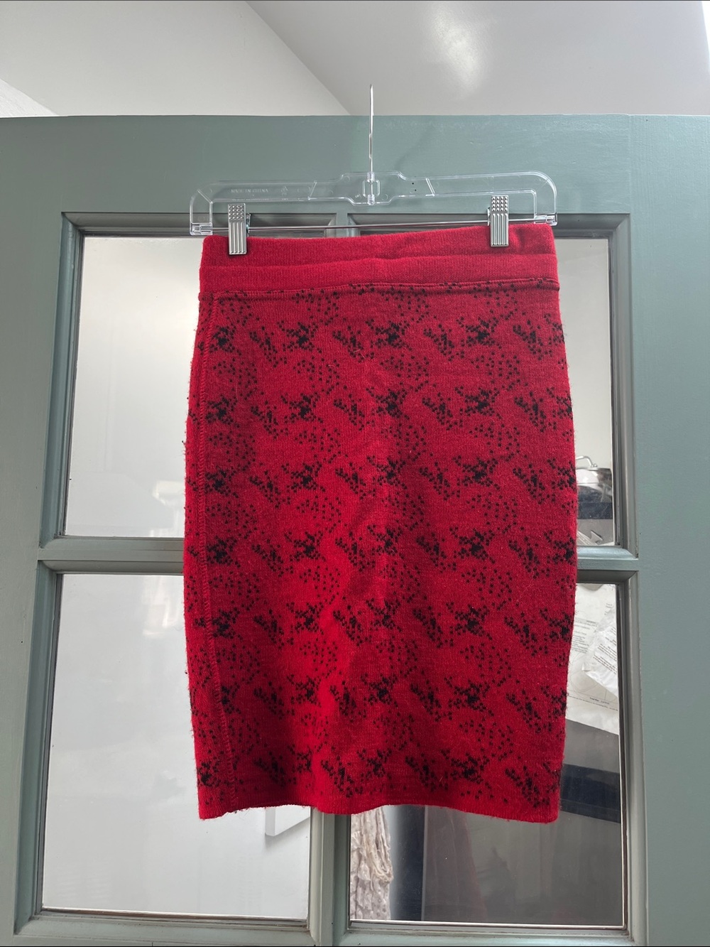 Red with Black Dots Bodycon Miniskirt